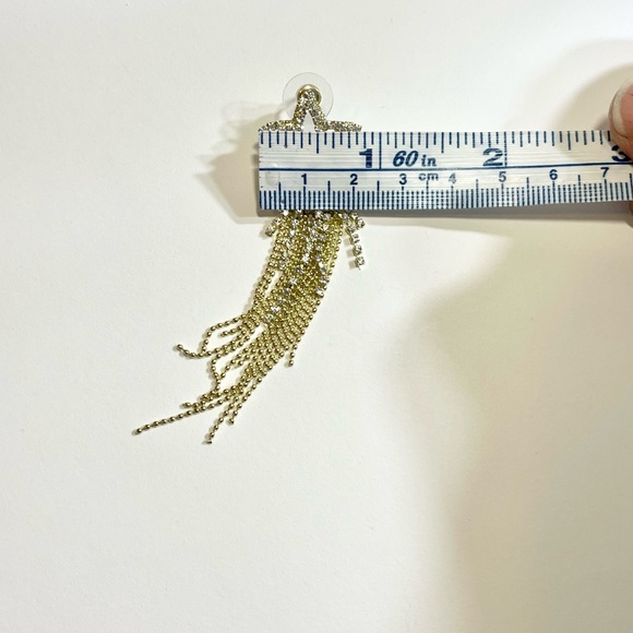 Rhinestone Star Tassel Earrings - Picture 9 of 10